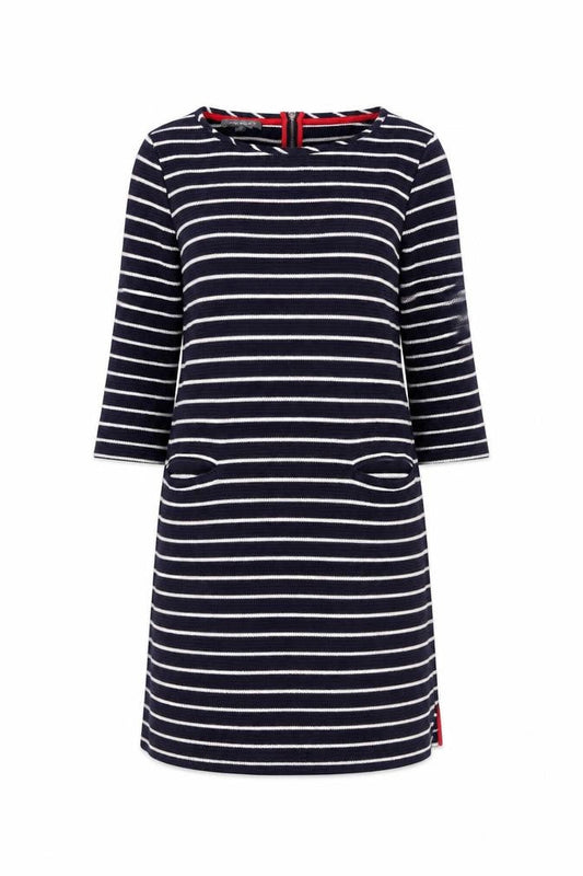 Laura Ashley Women’s Blue Striped Shift Dress, Size 14