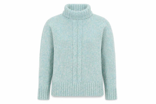 EWM Women's Blue Cable-Knit Pullover Jumper M