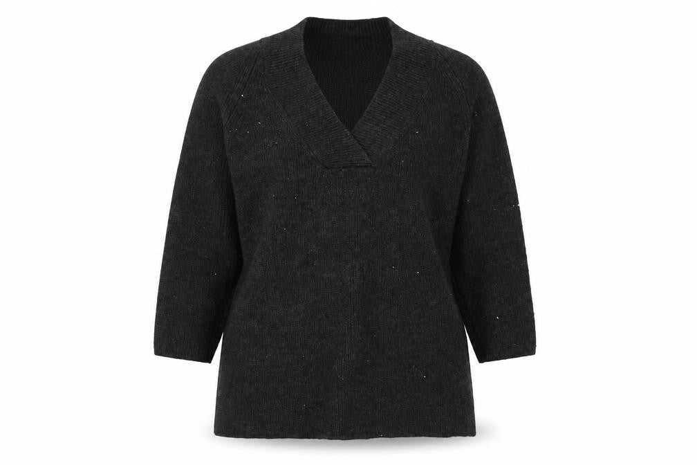 Marina Sport Women's Black V-Neck Pullover Jumper S