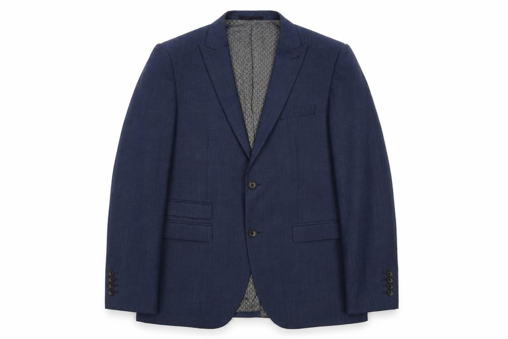 Next Men's Blue Wool Blazer 40R Regular Formal