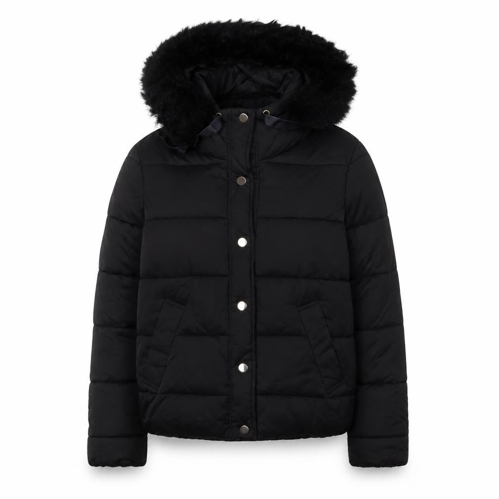 River Island Women's Black Puffer Jacket Size 10