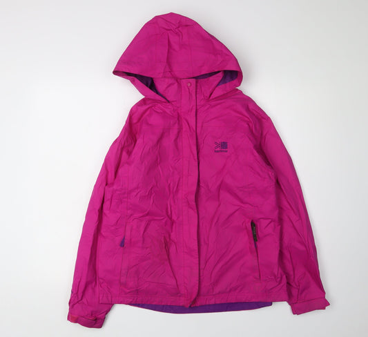 Karrimor Girls Pink Hooded Rain Coat 13 Years Lightweight
