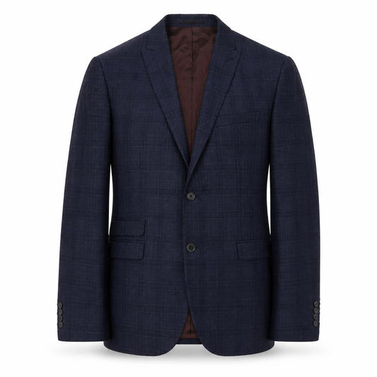 Next Men's Blue Check Blazer, Size 44L, Formal Wear