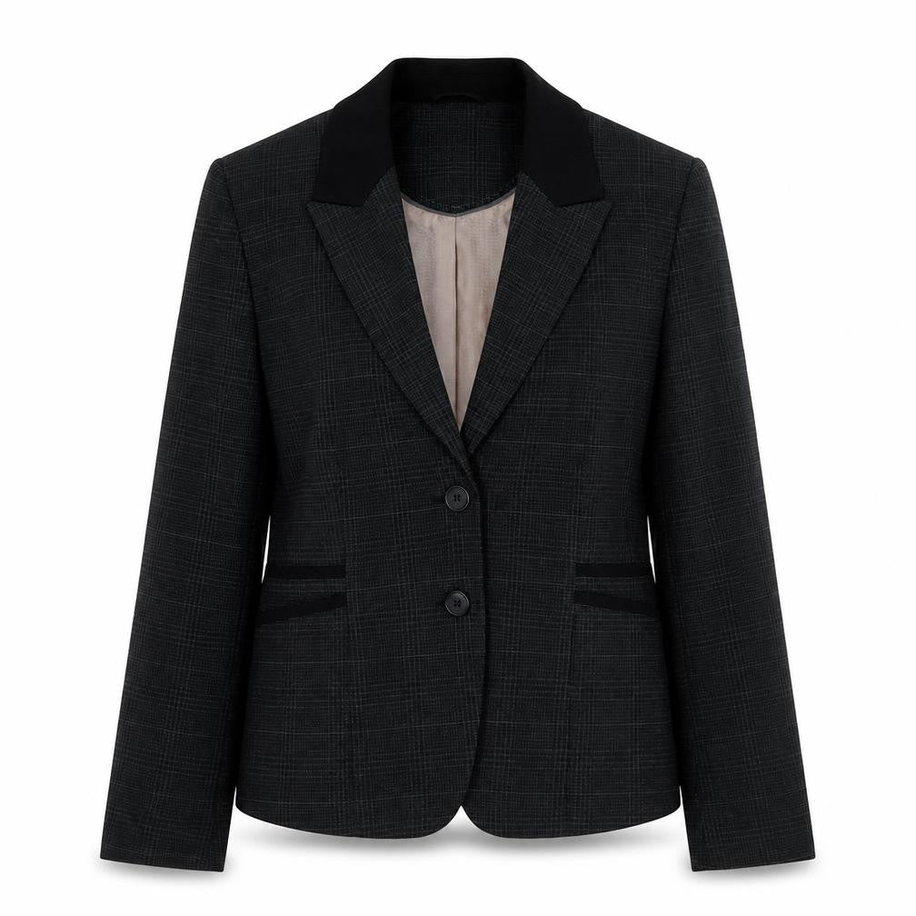 Next Women's Black Checked Blazer, Size 14, Regular Fit