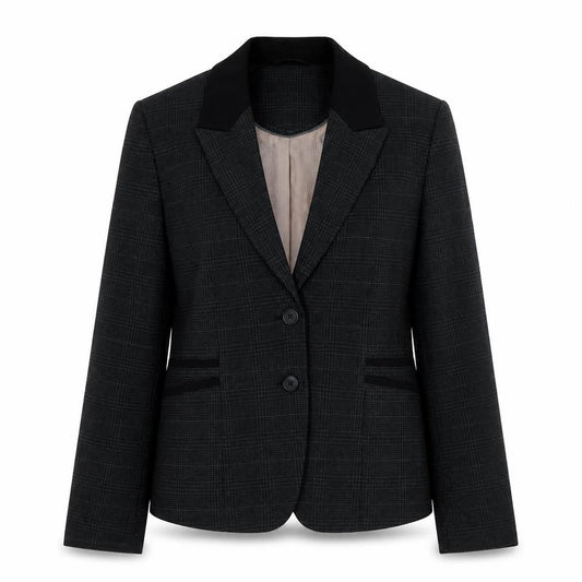 Next Women's Black Checked Blazer, Size 14, Regular Fit