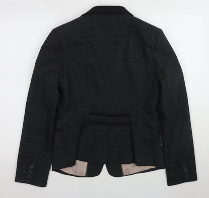 Next Women's Black Checked Blazer, Size 14, Regular Fit