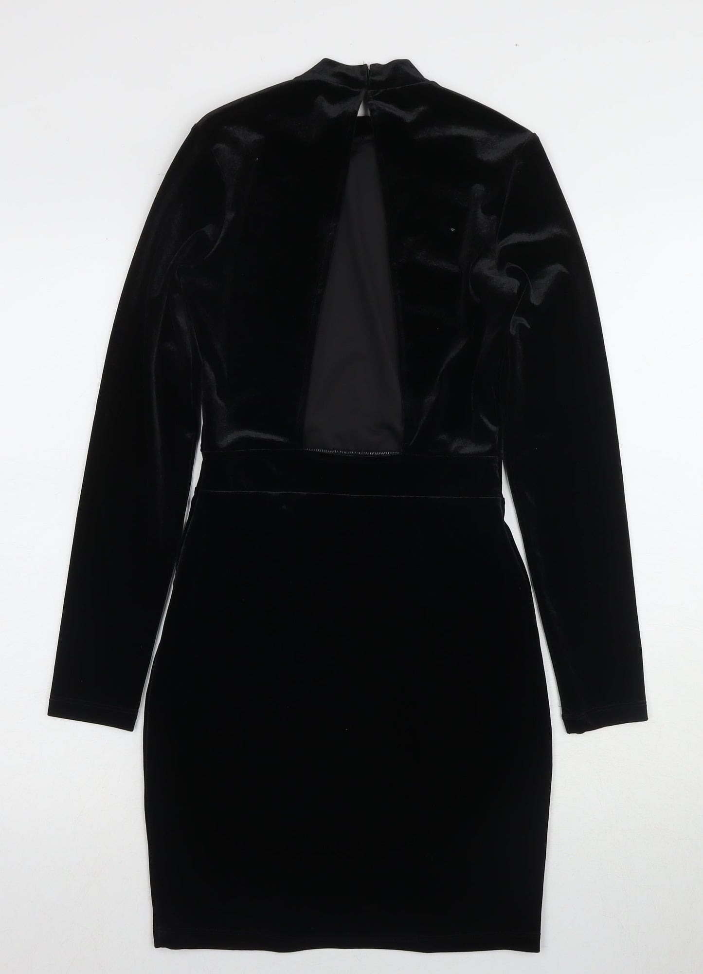 H&M Women Black Bodycon Dress Size 8 Party High Neck