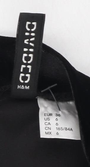 H&M Women Black Bodycon Dress Size 8 Party High Neck