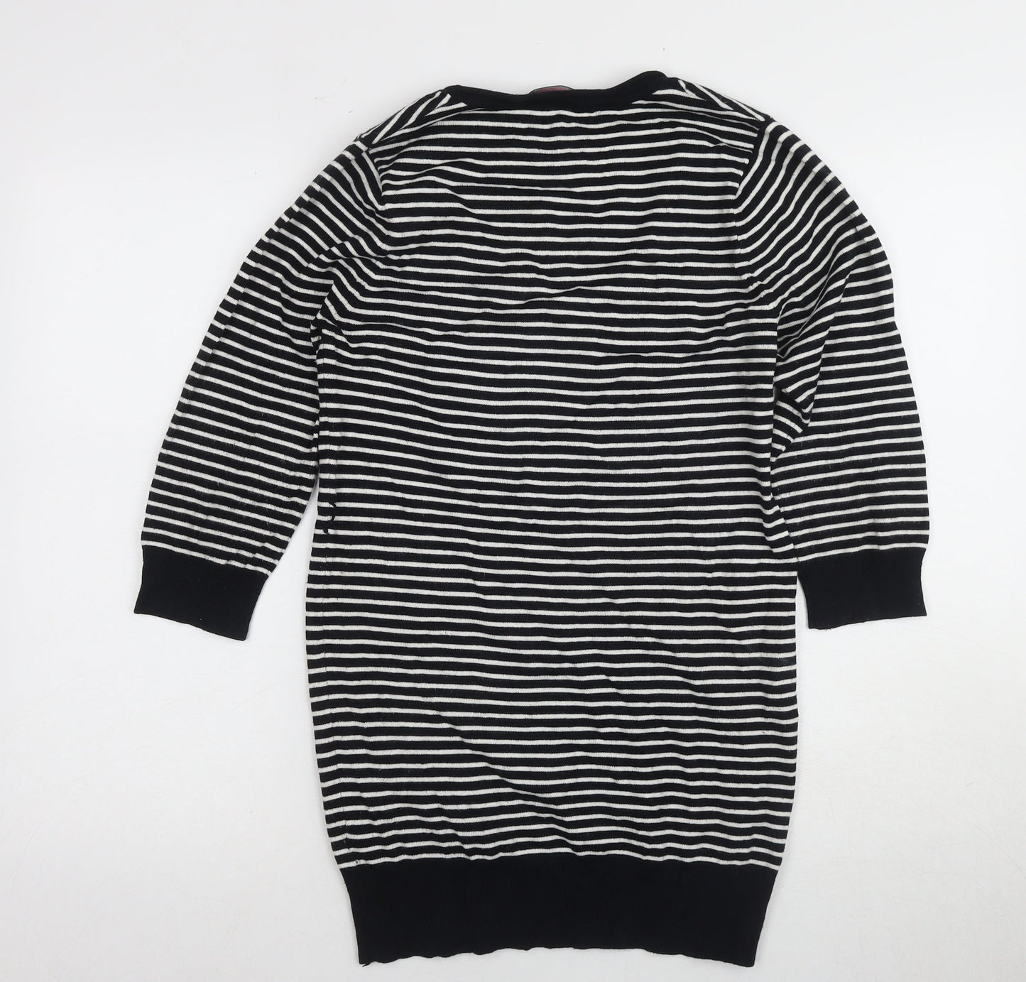 Kurt Muller Women's L Black Striped Tunic Jumper