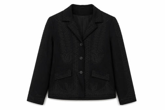 Wallis Women's Black Embroidered Blazer Size 14