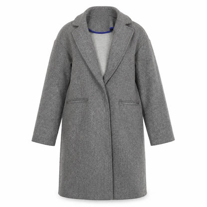 Topshop Women's Grey Long Overcoat, Size 4, Button