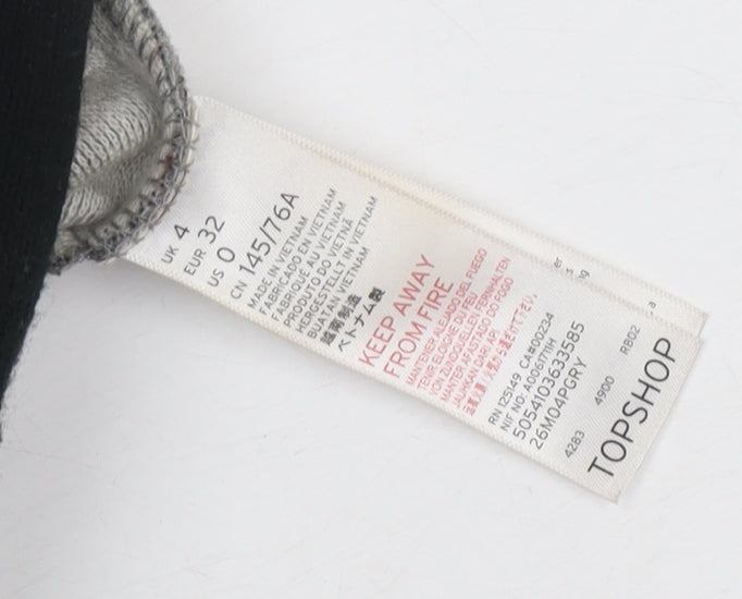 Topshop Women's Grey Long Overcoat, Size 4, Button