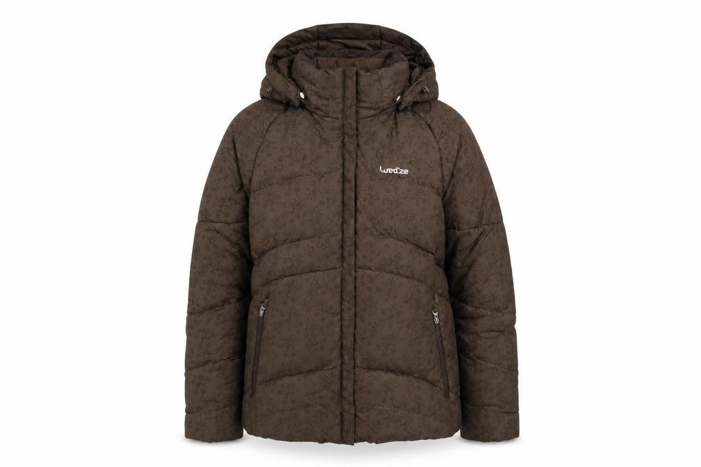 Azpam Women's Brown Puffer Jacket Size S, Hooded