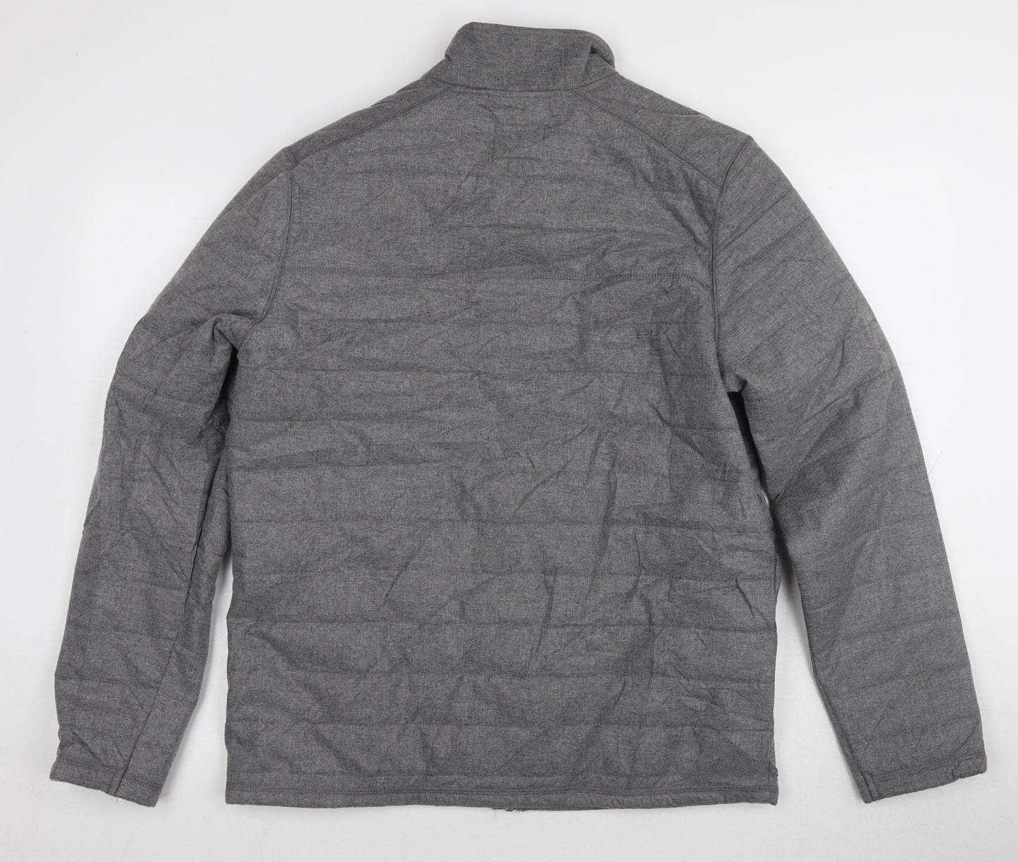 Debenhams Men's Grey Puffer Jacket Stand-Up Collar M