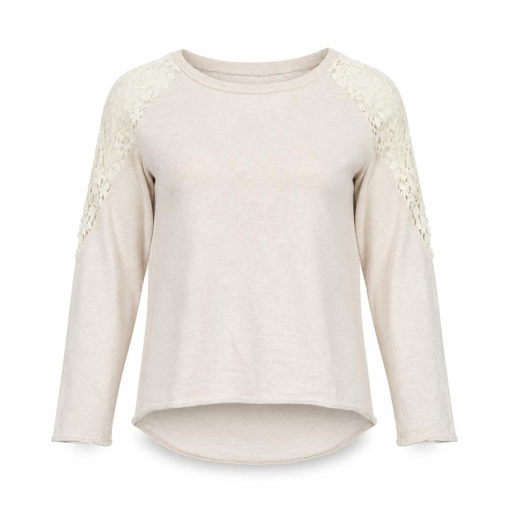 Palmer Heritage Women's Beige Lace Accent Blouse Size 8
