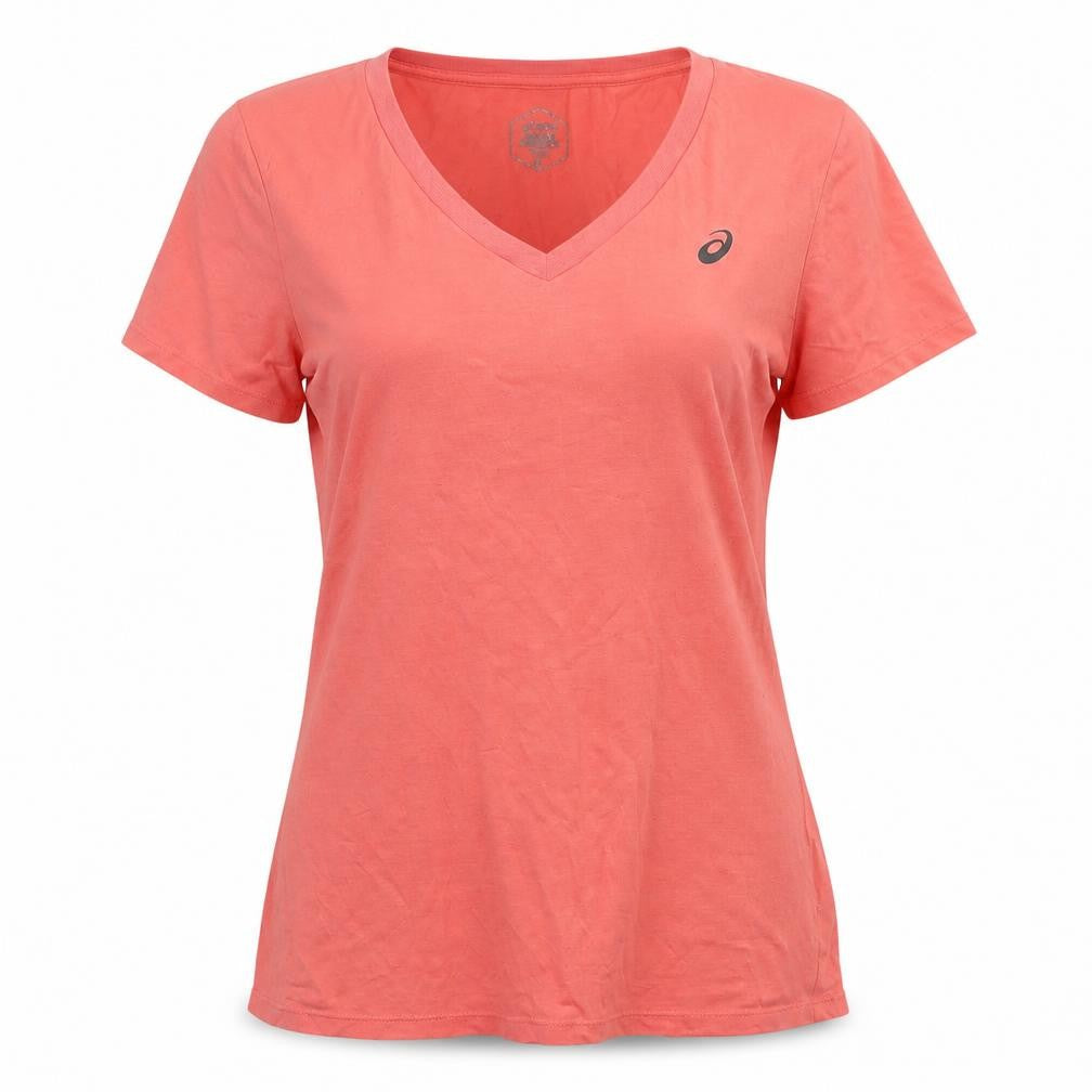 Asics Women's Orange Running V-Neck T-Shirt L