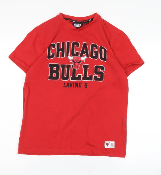 NBA Unisex Red T-Shirt - Size S, Sports Style