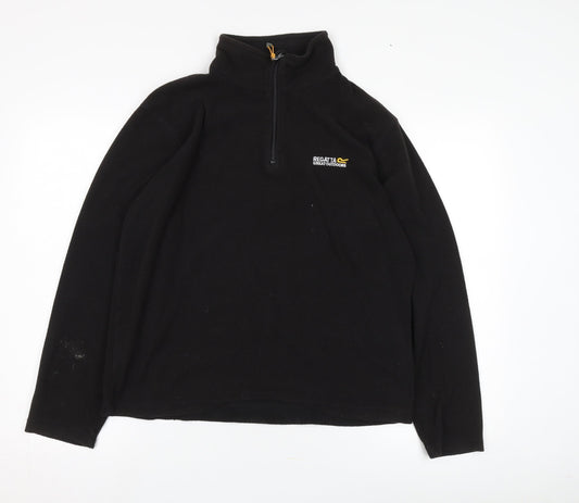 Regatta Black Henley Fleece Sweatshirt - M Unisex