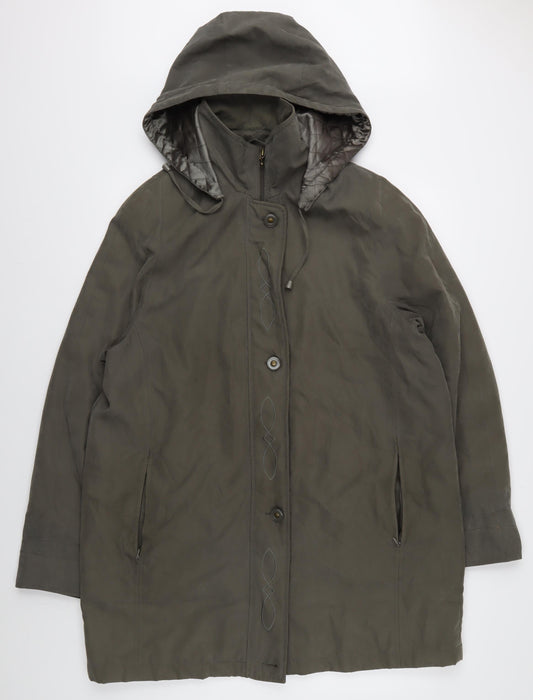 Bon Marché Women's Green Parka Coat M Casual Hooded