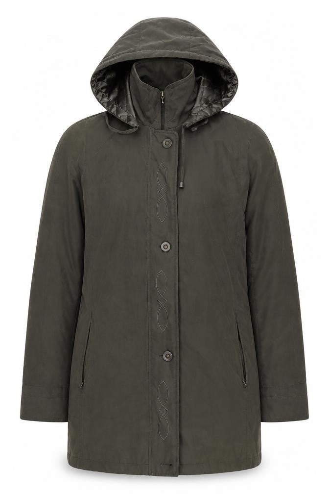Bonmarché Women's Green Parka Coat M Casual Hooded