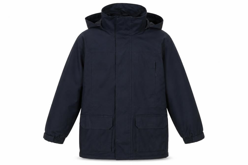 Winterbottom's Boys Blue Rain Coat Jacket, L, Hooded, School