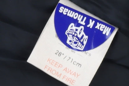 Close-up detail of Winterbottom's boys’ blue rain coat jacket, l, hooded, school