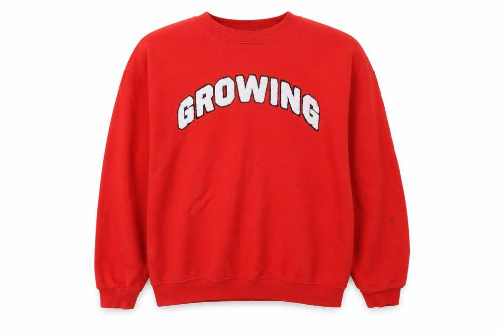 Monki Unisex Red Graphic Pullover Sweatshirt L