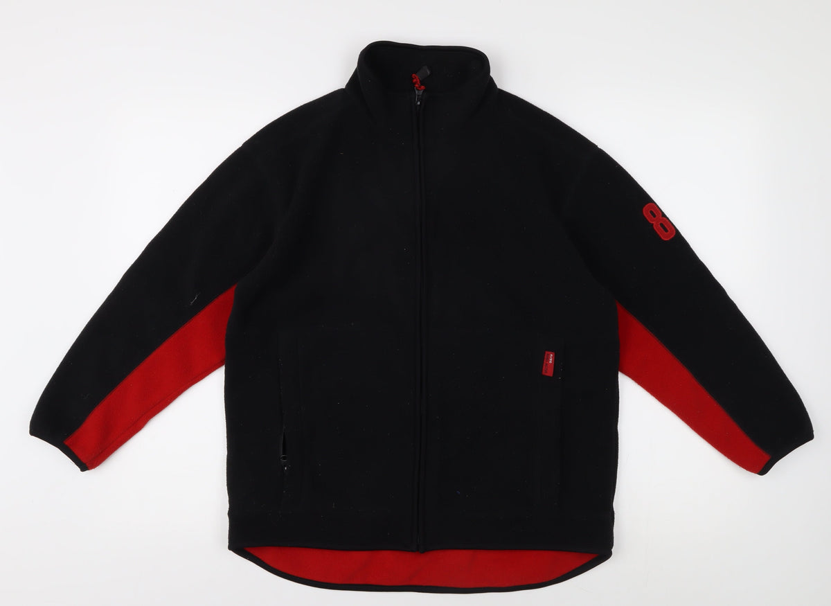 Additional front view of Rebel Active boys’ black full zip fleece sweatshirt 12 years