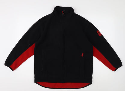 Additional front view of Rebel Active boys’ black full zip fleece sweatshirt 12 years