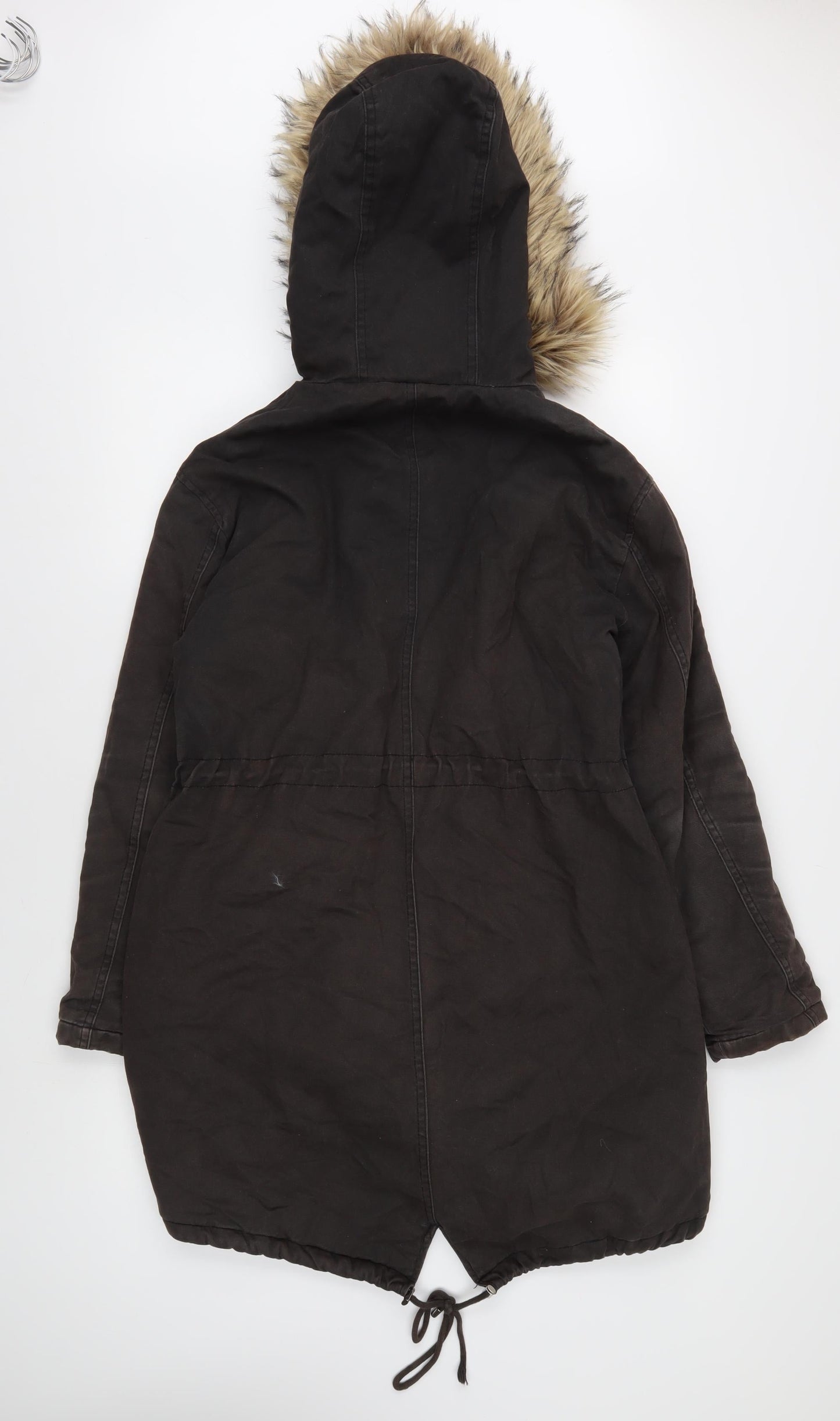 New Look Women's Brown Parka Coat UK 10 Hooded Winter Style