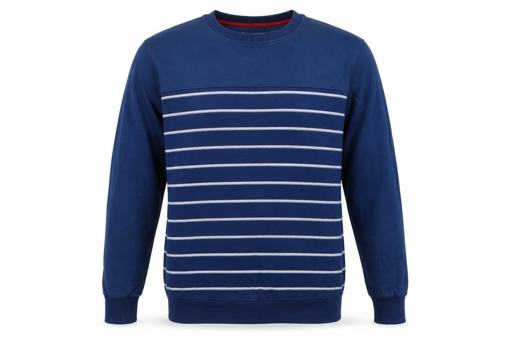 Stock & Co Men's Blue Striped Pullover Sweatshirt M