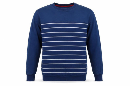 Stock & Co Men's Blue Striped Pullover Sweatshirt M