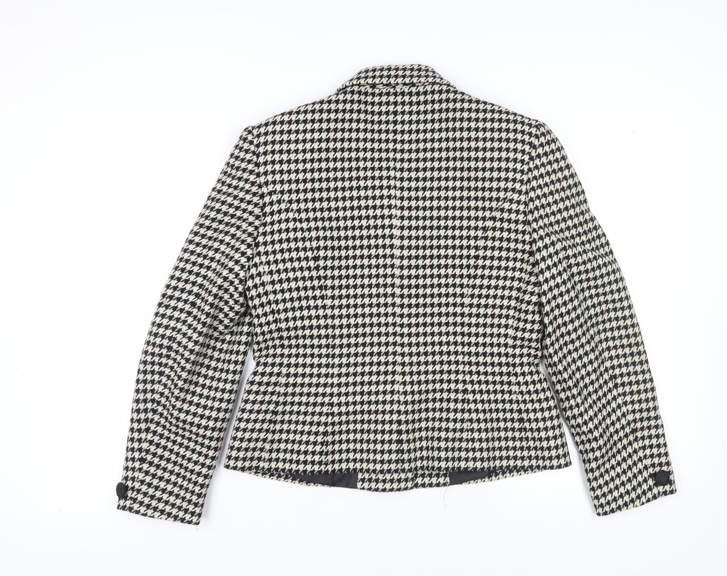 Country Casuals Women's Black Houndstooth Wool Blazer Size 12