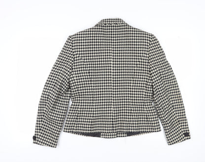 Country Casuals Women's Black Houndstooth Wool Blazer Size 12