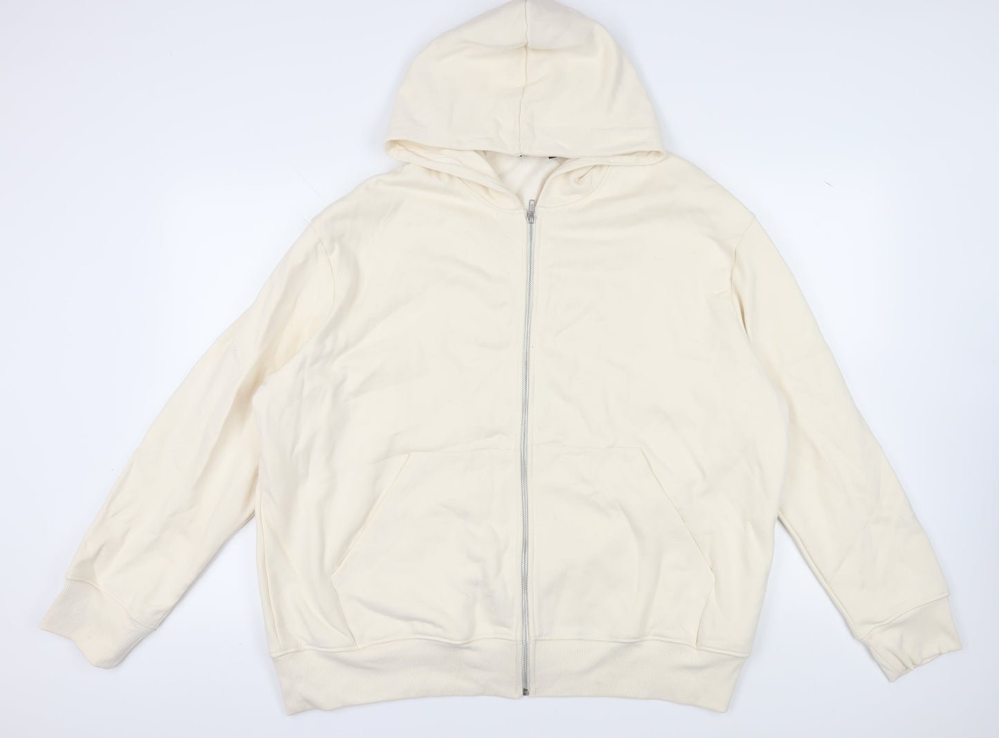 ASOS Men's Ivory Full Zip Hoodie 2XL