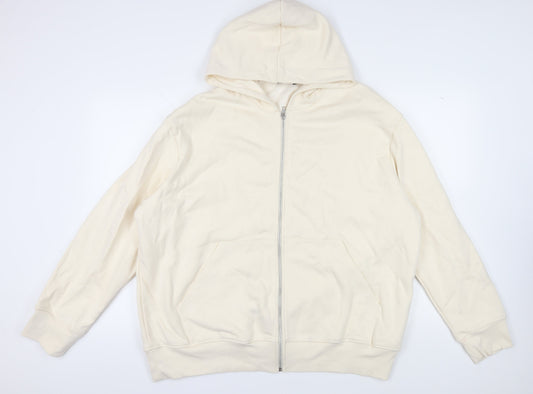 ASOS Men's Ivory Full Zip Hoodie 2XL