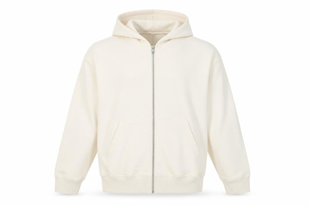 ASOS Men's Ivory Full Zip Hoodie 2XL
