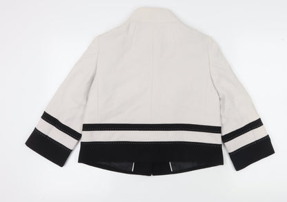 Back view of Principles Women’s White and Black Suit Jacket, size UK 12