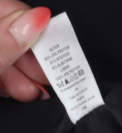 Close-up detail of Principles Women’s White and Black Suit Jacket, size UK 12