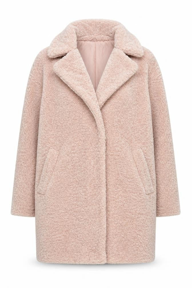 New Look Women's Pink Polyester Overcoat Size 12 Lined