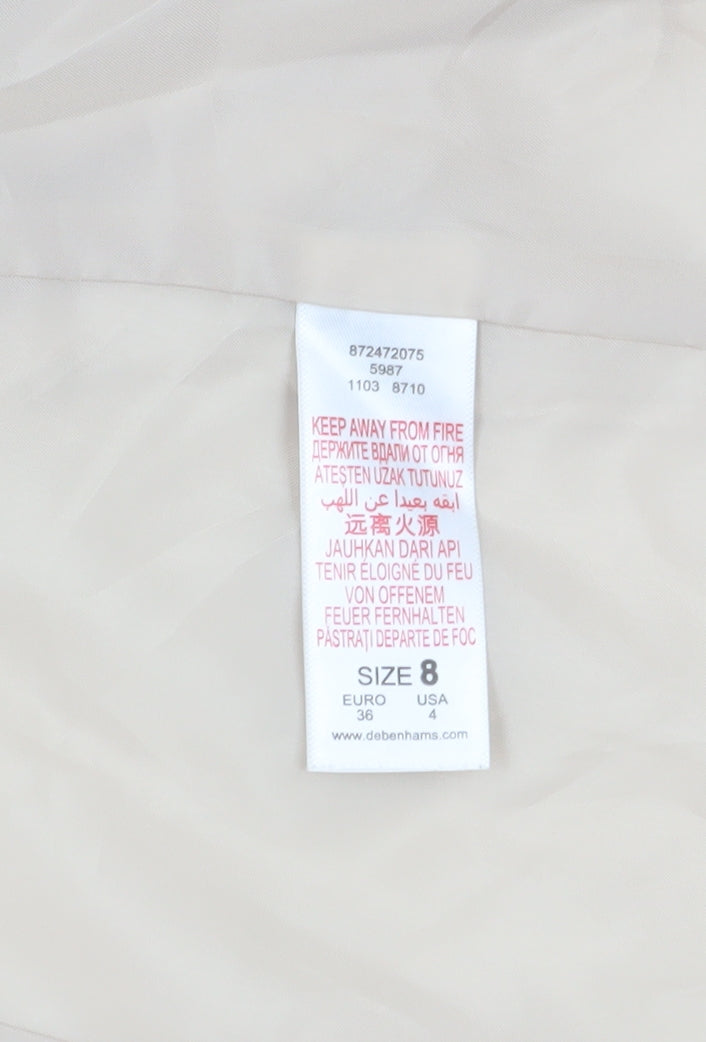 Brand and care label for Red Herring Women's Beige Tuxedo Blazer, size 8