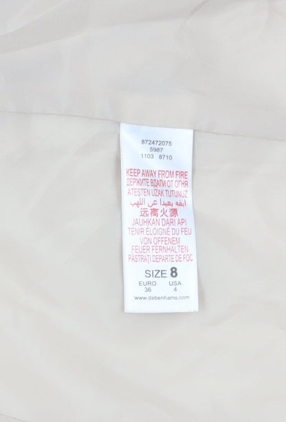 Brand and care label for Red Herring Women's Beige Tuxedo Blazer, size 8