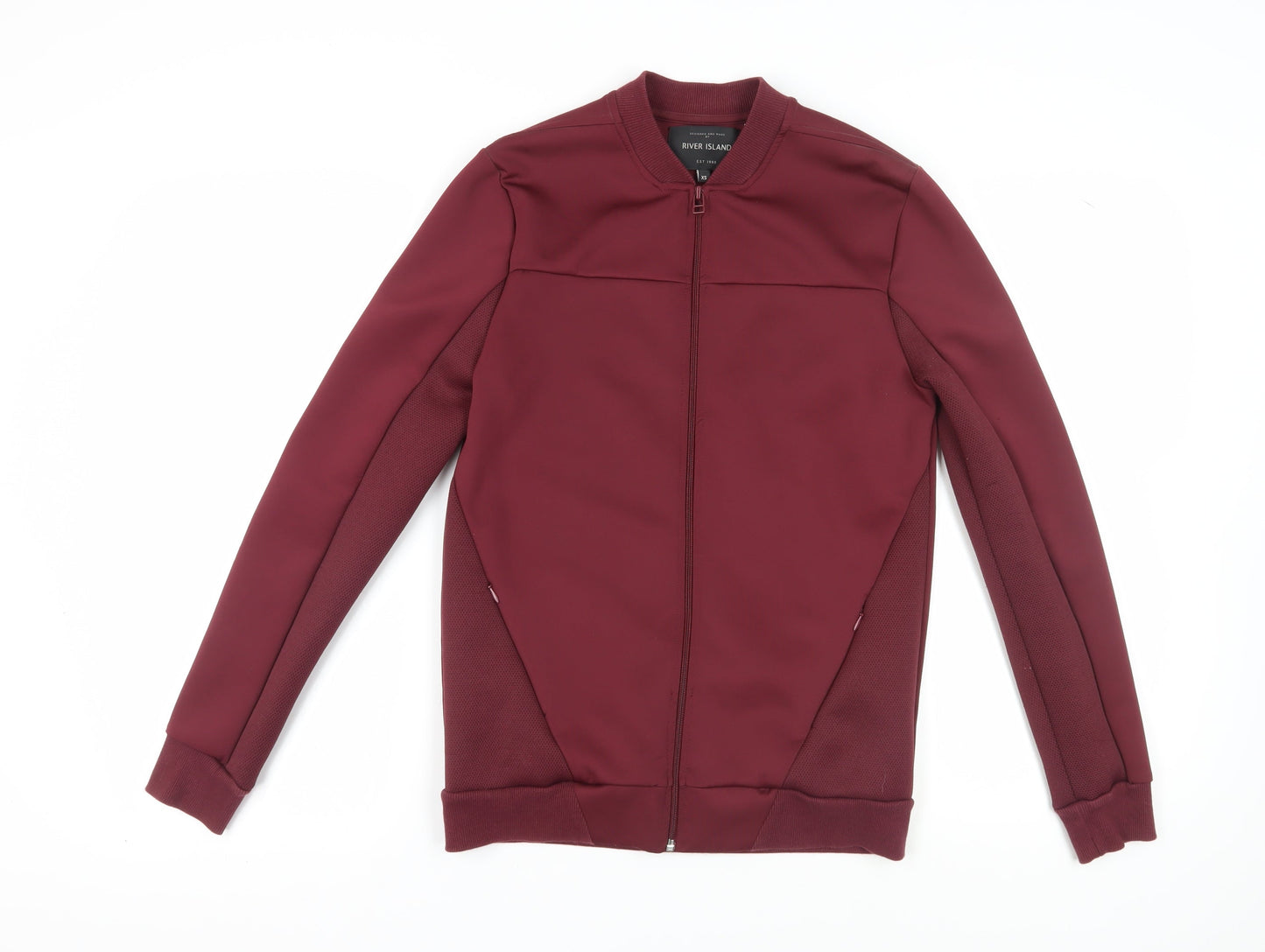 River Island Men's Red Full Zip Sweatshirt XS