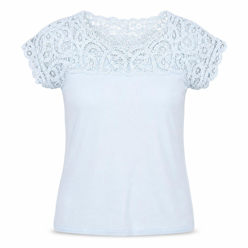 Phase Eight Women's Blue Crochet Blouse - Size 12