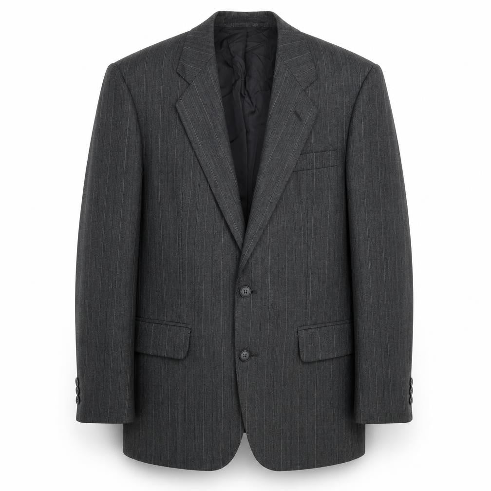 Burton Men's Grey Pinstripe Blazer Size 40R