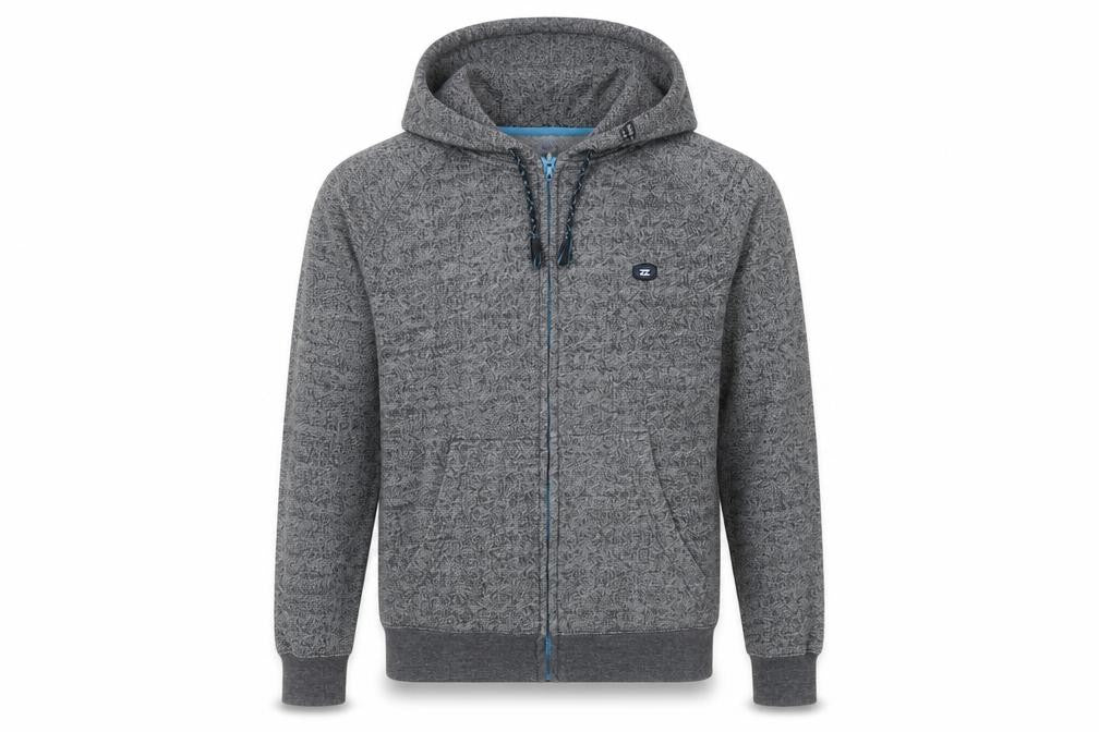 Billabong Men's Grey Full Zip Hoodie, Size S, Regular Fit