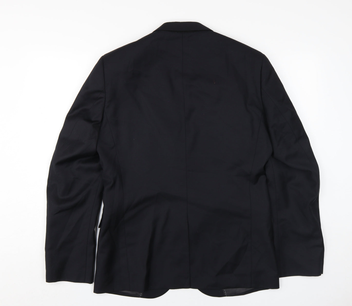 H&M Men's Black Slim Fit Blazer, 38R, Wool, Formal