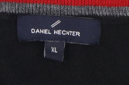 Daniel Hechter Men Black XL V-Neck Pullover Jumper