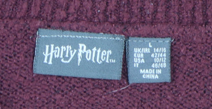 Preloved Harry Potter Women's Red Pullover Jumper L - Detail