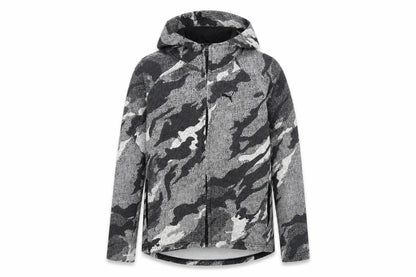 Front view of Puma boys’ grey camouflage full zip xl hoodie